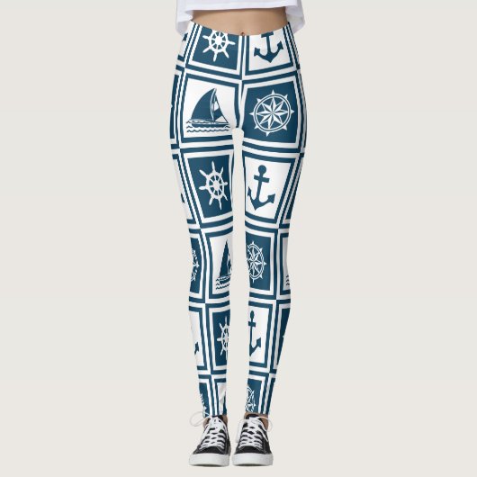 Nautisches Design Leggings (Vorderseite)