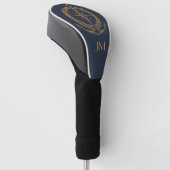 Nautisches Design mit Goldkompass und Anker Golf Headcover (angewinkelt)