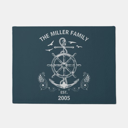 Nautisches Design mit Meereslandschaft Fußmatte (Vorderseite)