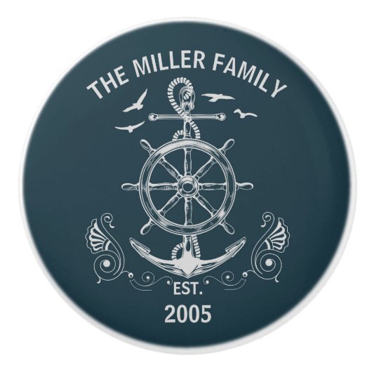 Nautisches Design mit Meereslandschaft Keramikknauf (Vorderseite)