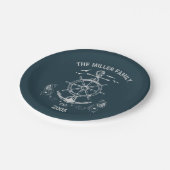 Nautisches Design mit Meereslandschaft Pappteller (Schrägansicht)