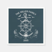 Nautisches Design mit Meereslandschaft Serviette (Vorderseite)