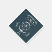 Nautisches Design mit Meereslandschaft Serviette (Ecke)