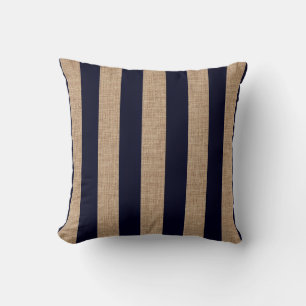 Nautisches Design mit navyblauen Streifen, Segel-T Kissen