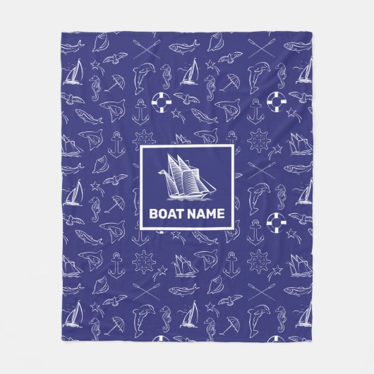 Nautisches Design Navy Blue Blanket Fleecedecke (Vorderseite)