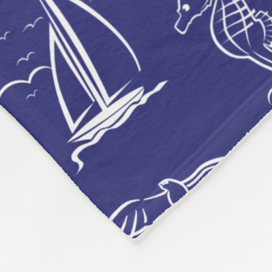 Nautisches Design Navy Blue Blanket Fleecedecke (Ecke)