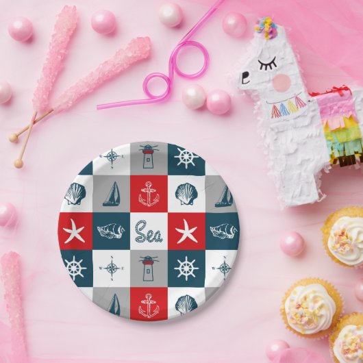Nautisches Design Pappteller (Party)