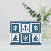 Nautisches Design Postkarte (Stehend Vorderseite)