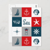 Nautisches Design Postkarte (Vorne/Hinten)