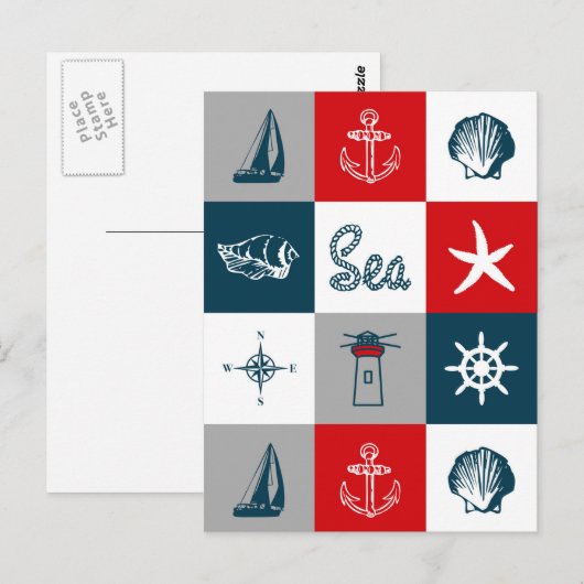 Nautisches Design Postkarte (Vorne/Hinten)