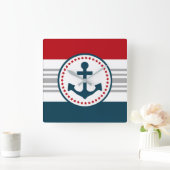 Nautisches Design Quadratische Wanduhr (Zuhause)