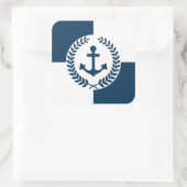 Nautisches Design Quadratischer Aufkleber (Tasche)