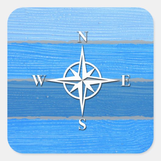 Nautisches Design Quadratischer Aufkleber (Vorderseite)
