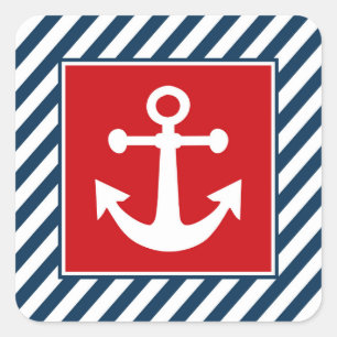 Nautisches Design Quadratischer Aufkleber