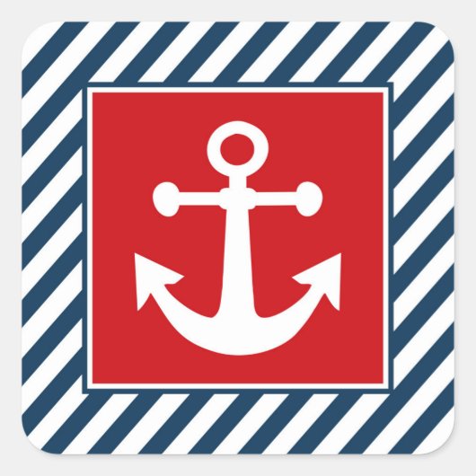 Nautisches Design Quadratischer Aufkleber (Vorderseite)