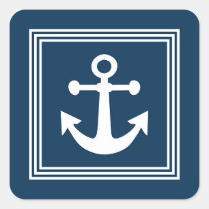 Nautisches Design Quadratischer Aufkleber