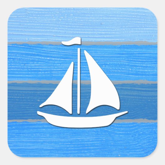 Nautisches Design Quadratischer Aufkleber (Vorderseite)