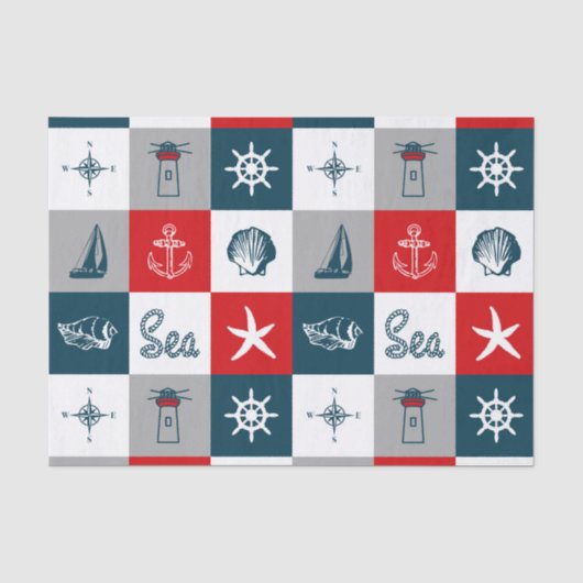 Nautisches Design Seidenpapier (Vorderseite)