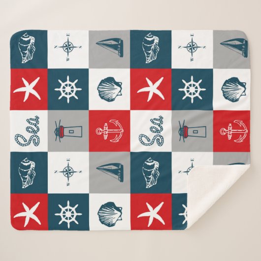 Nautisches Design Sherpadecke (Vorderseite (Horizontal))