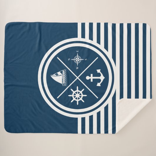 Nautisches Design Sherpadecke (Vorderseite (Horizontal))