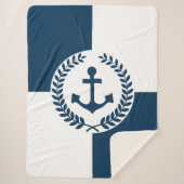 Nautisches Design Sherpadecke (Vorderseite)