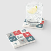 Nautisches Design Steinuntersetzer (Seitenansicht)