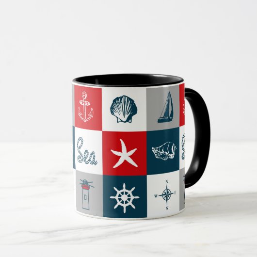 Nautisches Design Tasse (VorderseiteRechts)