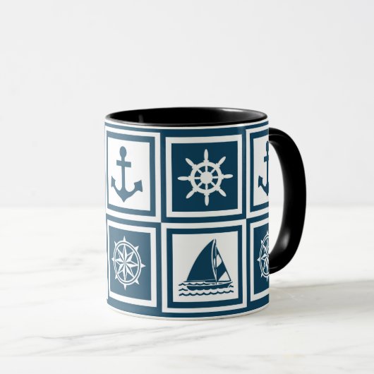 Nautisches Design Tasse (VorderseiteRechts)