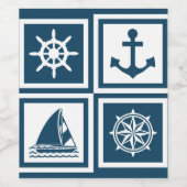 Nautisches Design Weinetikett (Einzelnes Label)