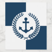 Nautisches Design Weinetikett (Einzelnes Label)