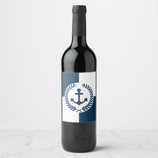 Nautisches Design Weinetikett (Vorderseite)