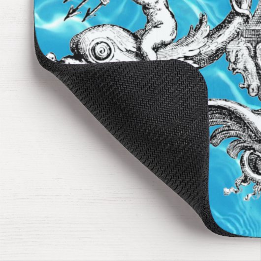 Nautisches Emblem mit Cherubs und Tridents Mousepad (Ecke)