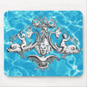 Nautisches Emblem mit Cherubs und Tridents Mousepad (Vorne)