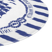 Nautisches Emblem mit Segelschiff Schneidebrett (Ecke)
