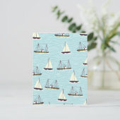 Nautisches Fischereimuster Postkarte (Stehend Vorderseite)