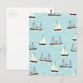 Nautisches Fischereimuster Postkarte (Vorne/Hinten)