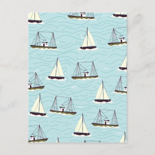 Nautisches Fischereimuster Postkarte (Vorderseite)