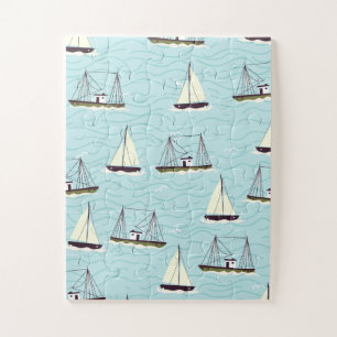 Nautisches Fischereimuster Puzzle