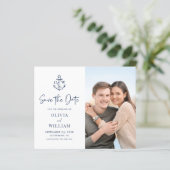 Nautisches Foto der Marine Save the Date (Stehend Vorderseite)