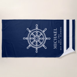Nautisches Fragerad Strandtuch