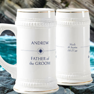 Nautisches Hochzeitsgeschenk für den Vater des Brä Bierglas