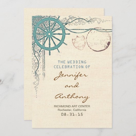 Nautisches Hochzeitsprogramm Programm (Vorne/Hinten)