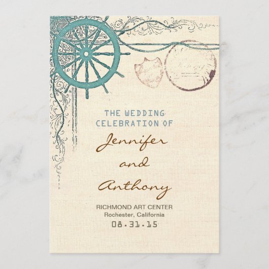 Nautisches Hochzeitsprogramm Programm (Vorderseite)