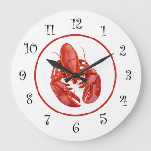 Nautisches Hummer-Themen-Wanddekor  Große Wanduhr