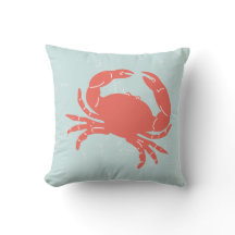 Nautisches Kissen mit Krabbenblau