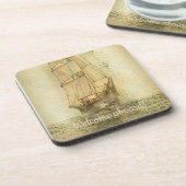 Nautisches klassisches Schiff (neutral) Getränkeuntersetzer (Linke Seite)