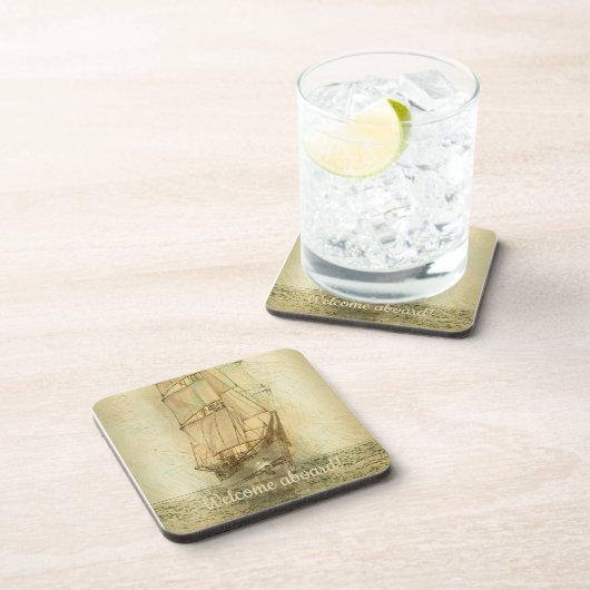 Nautisches klassisches Schiff (neutral) Getränkeuntersetzer (Rechte Seite)