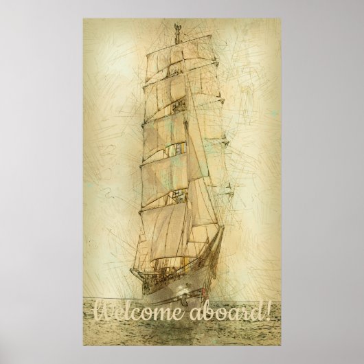 Nautisches klassisches Schiff (neutral) Poster (Vorne)