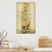 Nautisches klassisches Schiff (neutral) Poster (Küche)