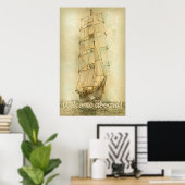 Nautisches klassisches Schiff (neutral) Poster (Heimbüro)